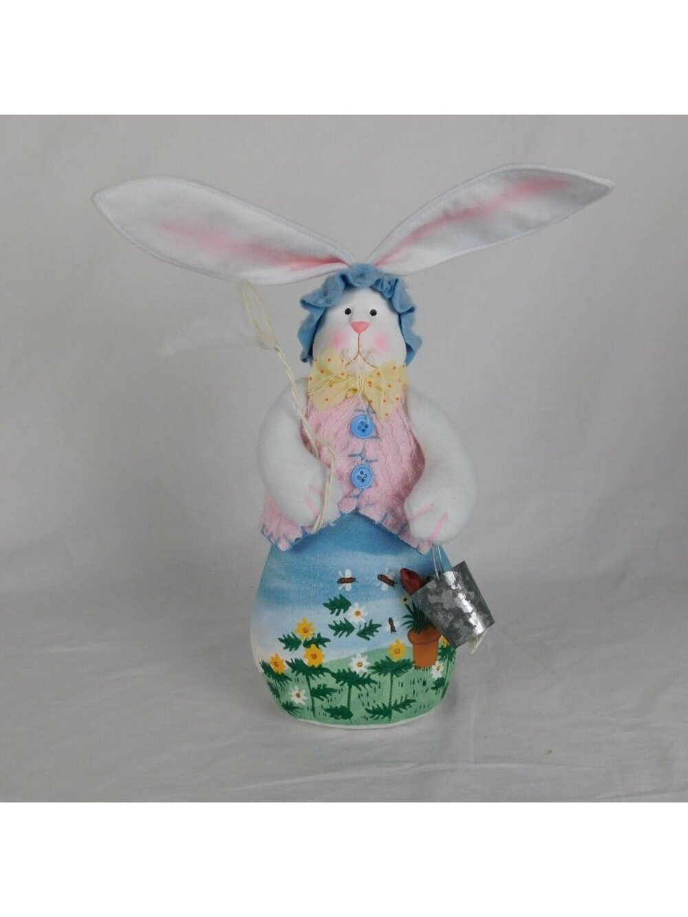 Easter Bunny Rabbit Weighted Ceramic Face Bucket Net 17" Tall Joelson Industries